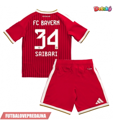 Lacne Dětský Futbalové dres Bayern Munich Ismael Saibari #34 2026-27 Krátky Rukáv - Domáci (+ trenírky)